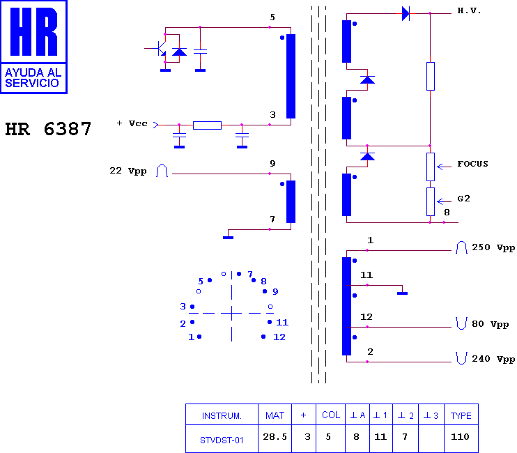 Schematic diagram for HR 6387