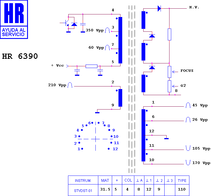Schematic diagram for HR 6390