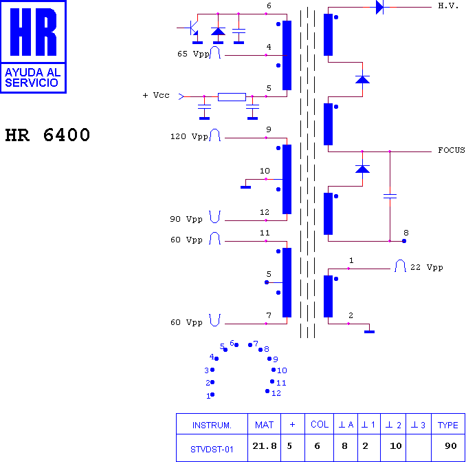 Schematic diagram for HR 6400