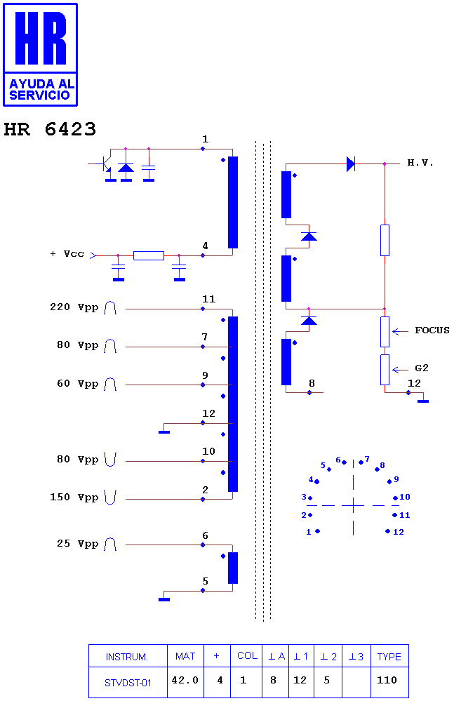 Schematic diagram for HR 6423