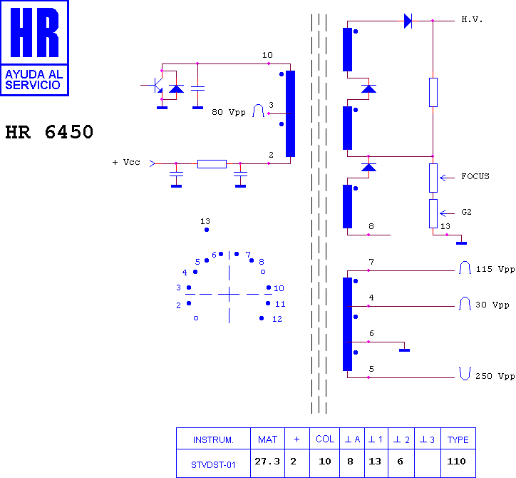 Schematic diagram for HR 6450