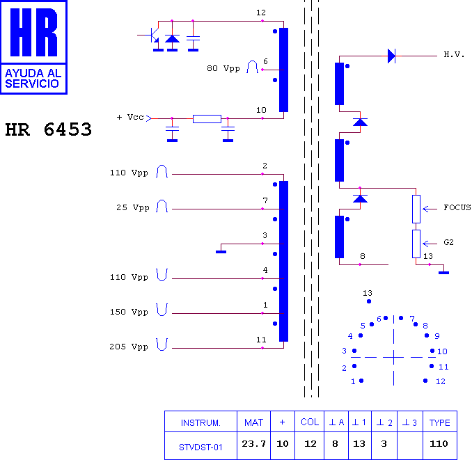 Schematic diagram for HR 6453