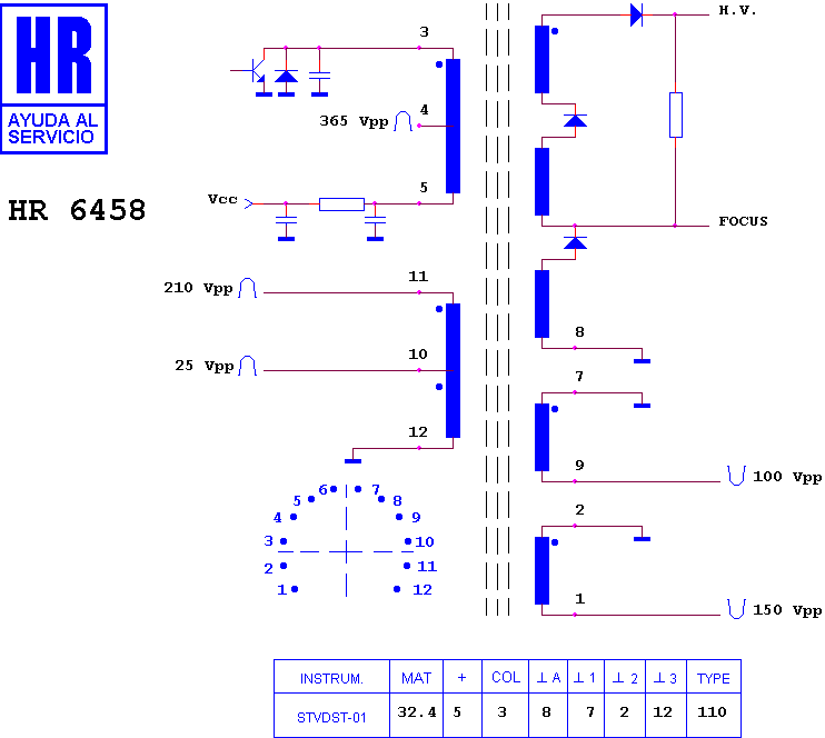 Schematic diagram for HR 6458