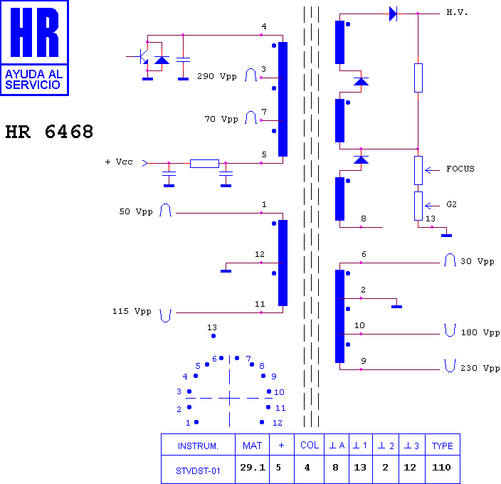 Schematic diagram for HR 6468