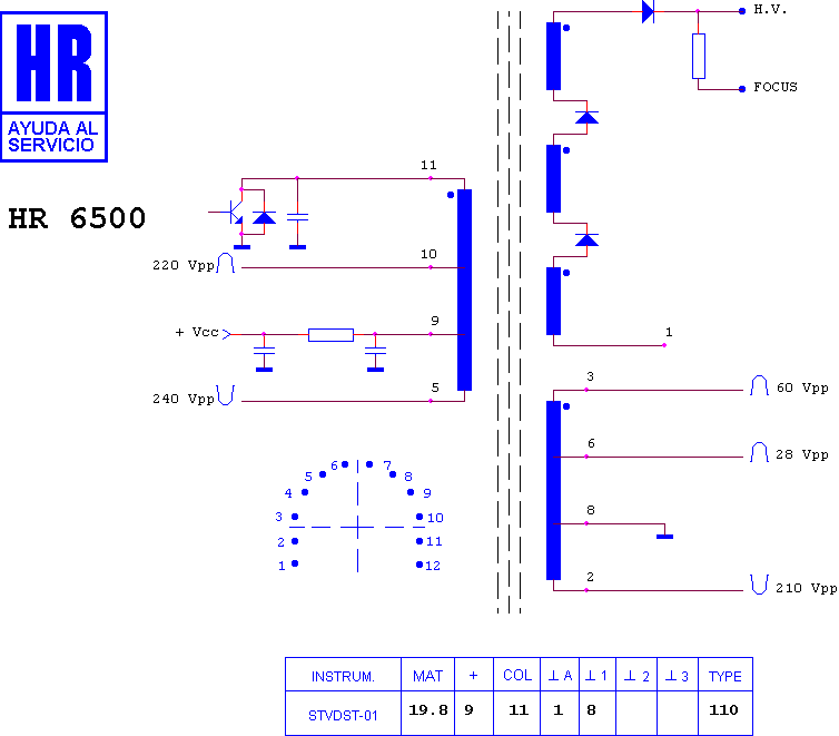 Schematic diagram for HR 6500