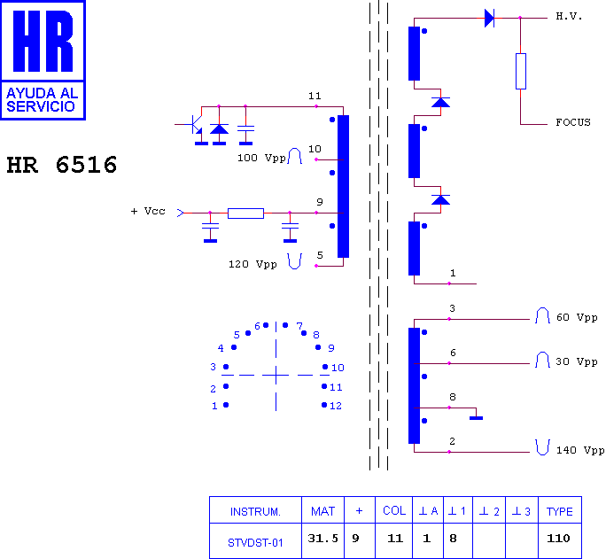 Schematic diagram for HR 6516