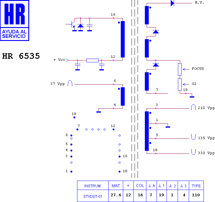 Schematic diagram for HR 6535