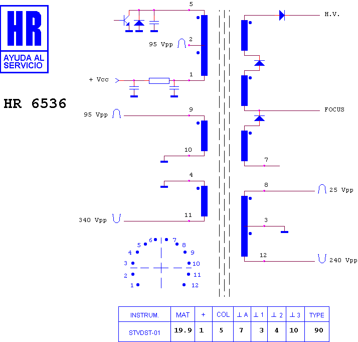 Schematic diagram for HR 6536