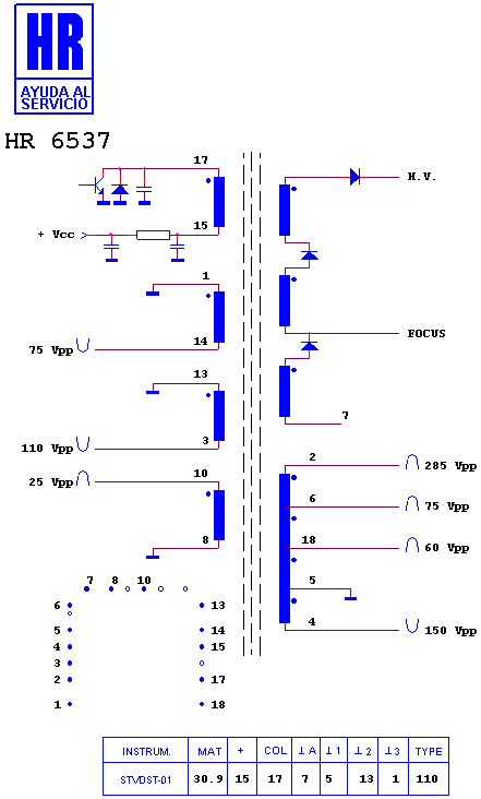 Schematic diagram for HR 6537