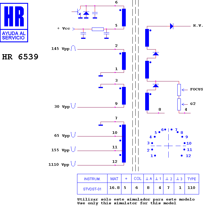 Schematic diagram for HR 6539