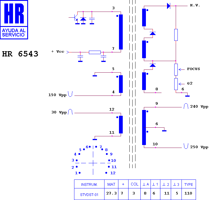 Schematic diagram for HR 6543