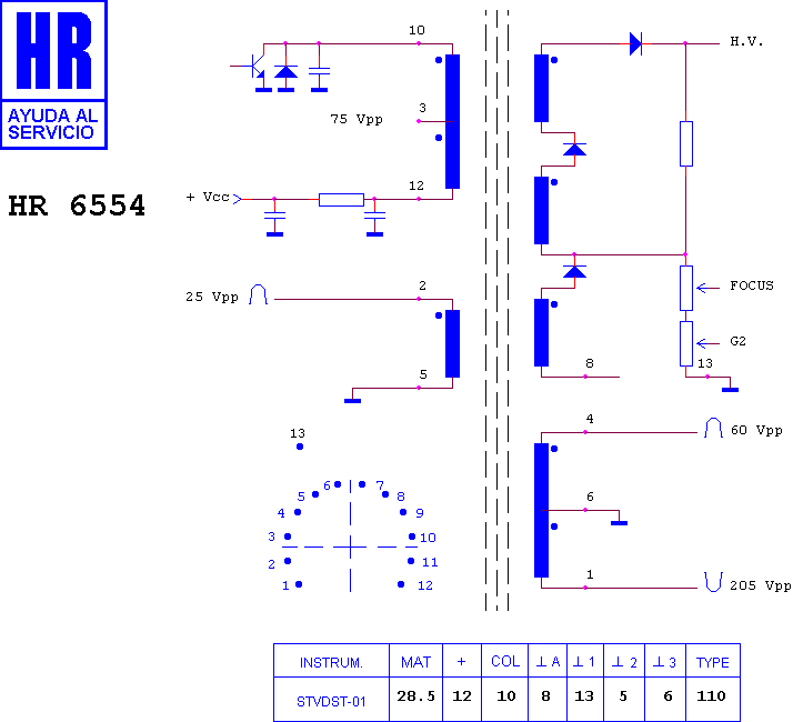 Schematic diagram for HR 6554