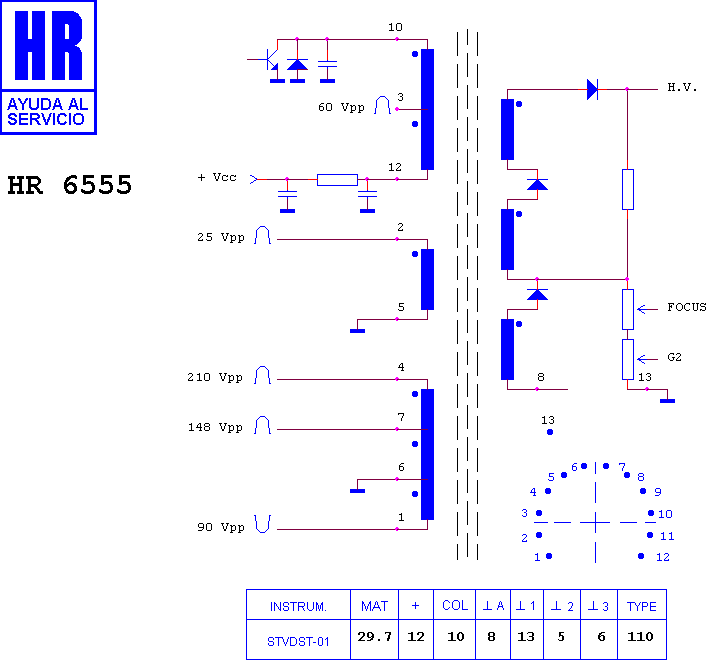 Schematic diagram for HR 6555