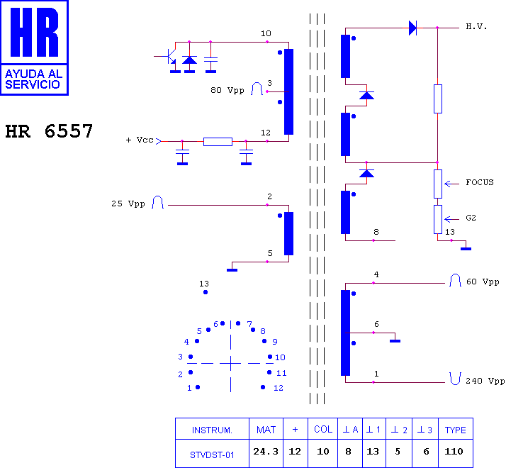 Schematic diagram for HR 6557