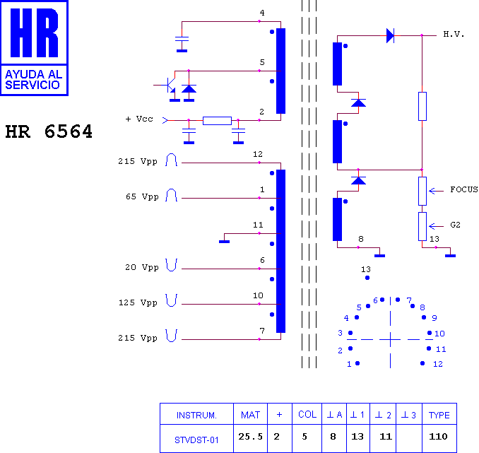 Schematic diagram for HR 6564