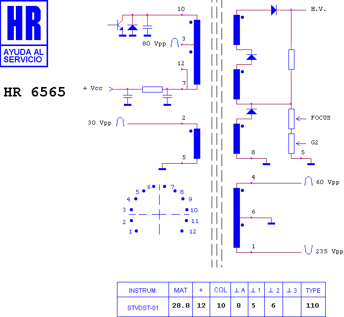 Schematic diagram for HR 6565