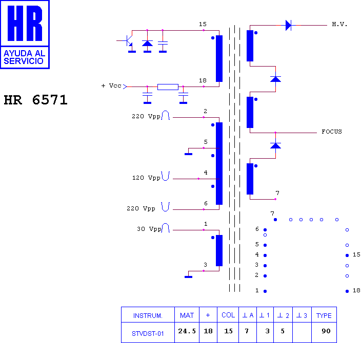 Schematic diagram for HR 6571