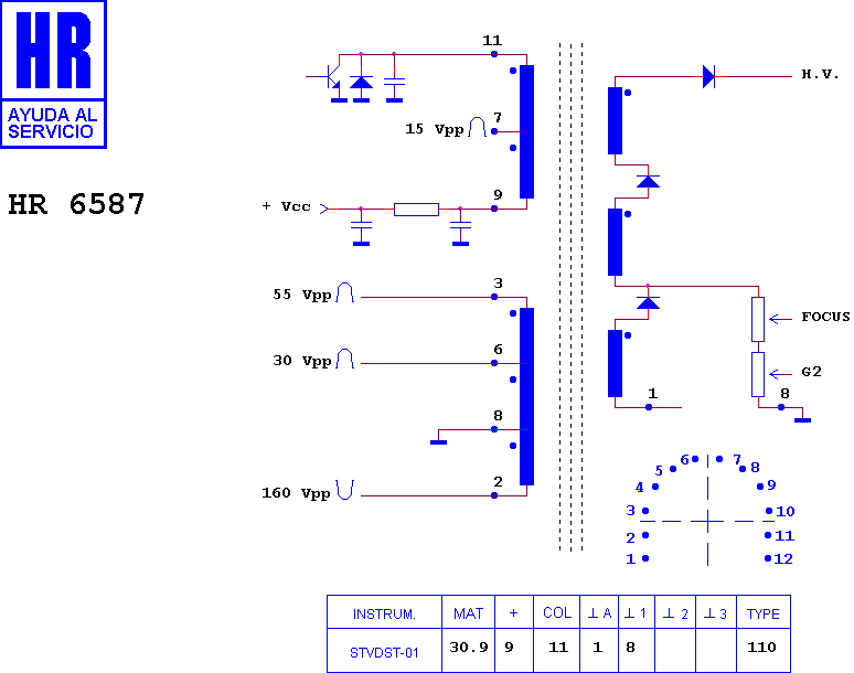 Schematic diagram for HR 6587