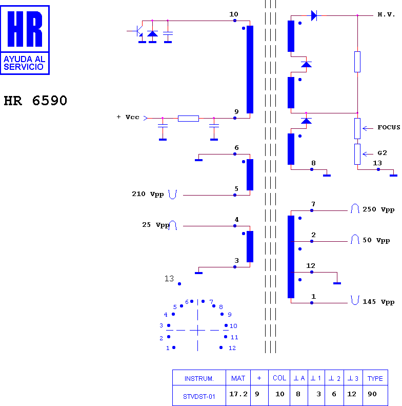 Schematic diagram for HR 6590
