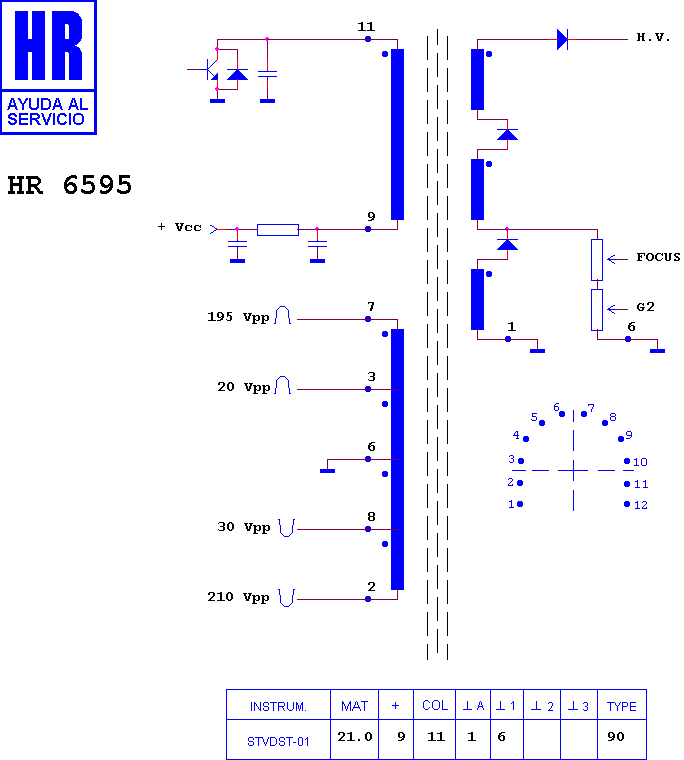 Schematic diagram for HR 6595