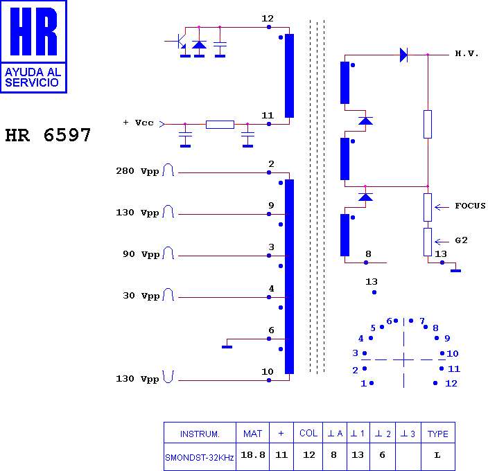 Schematic diagram for HR 6597