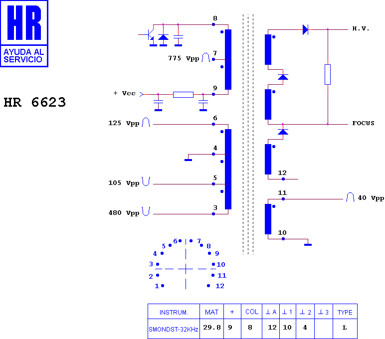 Schematic diagram for HR 6623