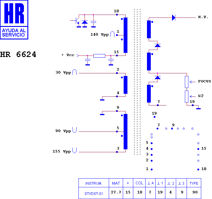 Schematic diagram for HR 6624