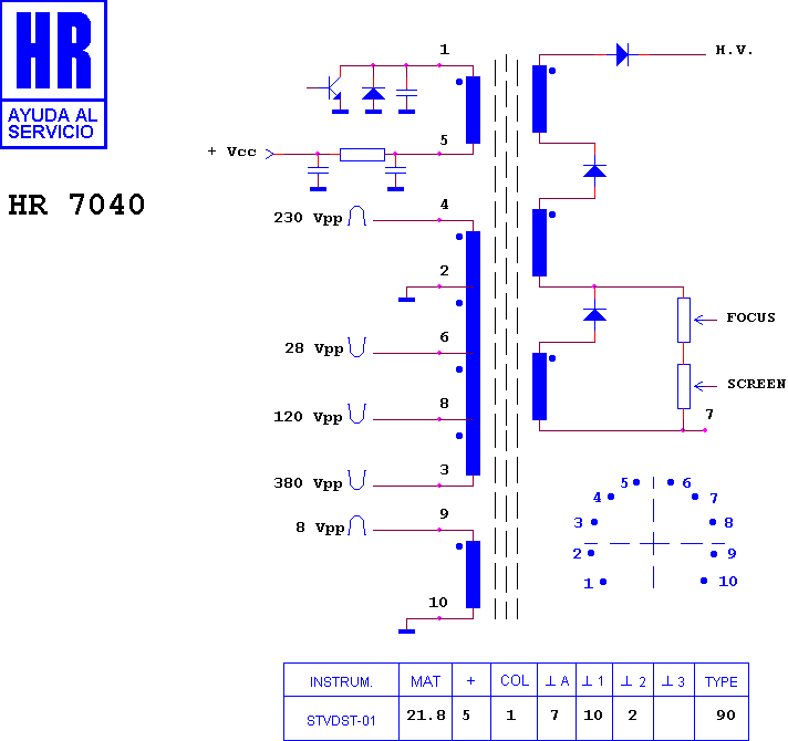 Schematic diagram for HR 7040