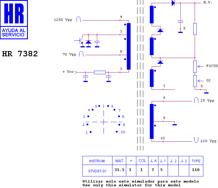 Schematic diagram for HR 7382