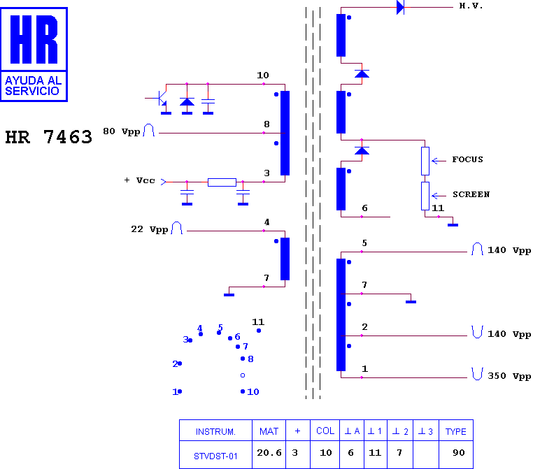 Schematic diagram for HR 7463