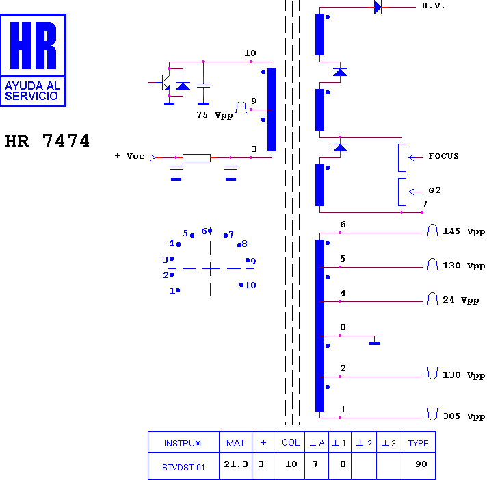 Schematic diagram for HR 7474
