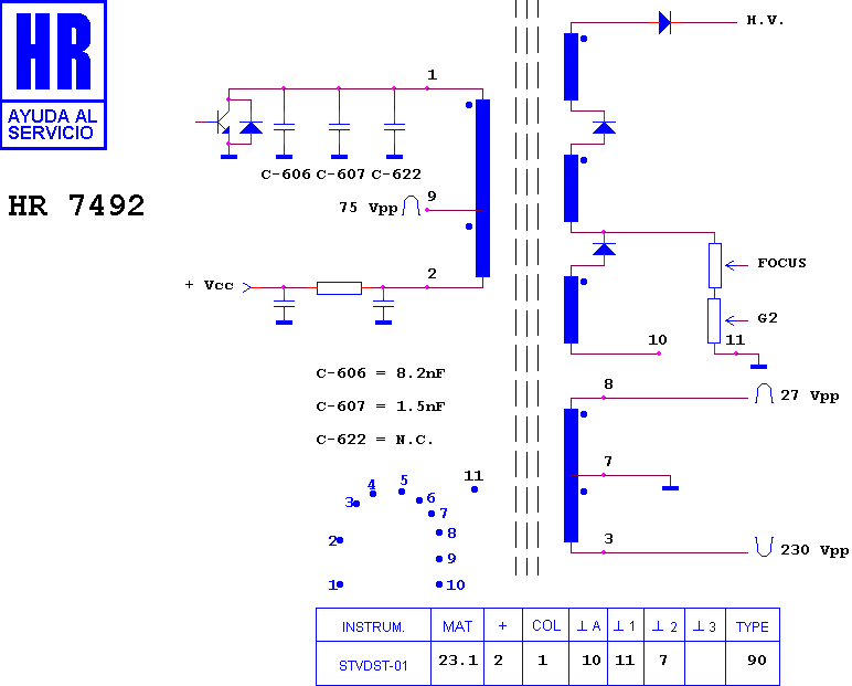 Schematic diagram for HR 7492