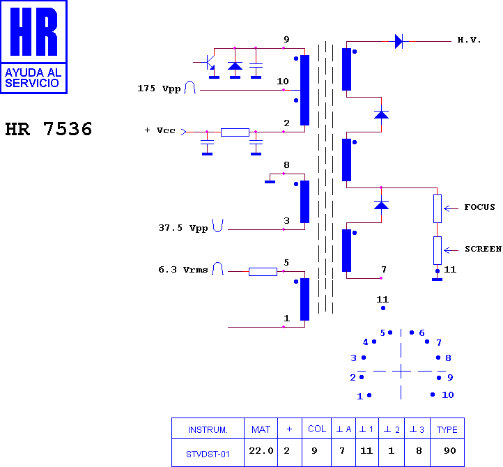Schematic diagram for HR 7536