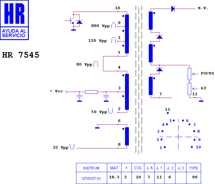 Schematic diagram for HR 7545