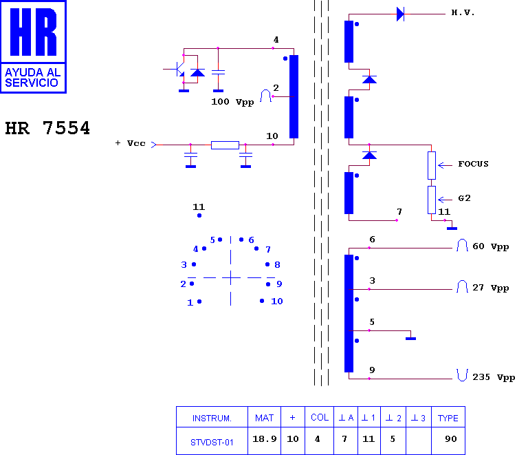 Schematic diagram for HR 7554