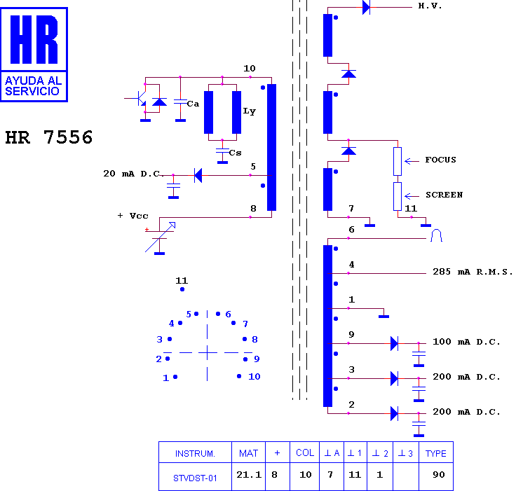 Schematic diagram for HR 7556