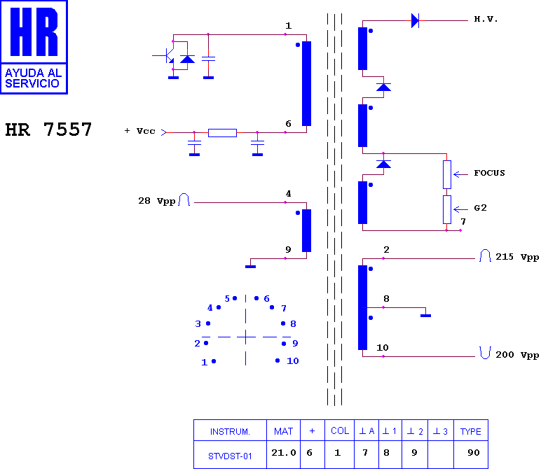 Schematic diagram for HR 7557