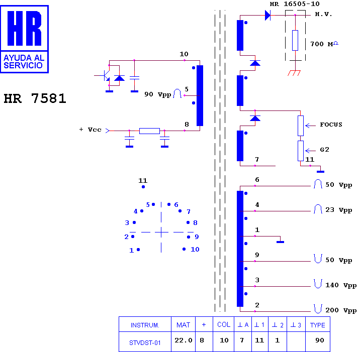 Schematic diagram for HR 7581