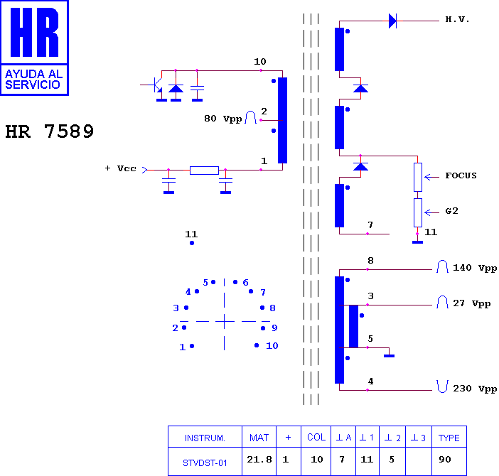 Schematic diagram for HR 7589