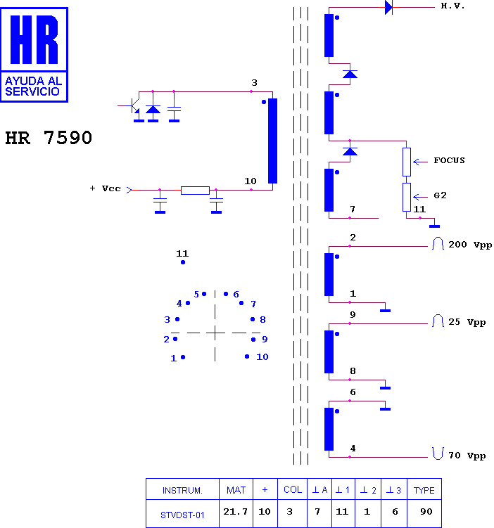 Schematic diagram for HR 7590
