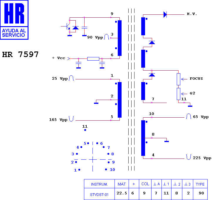 Schematic diagram for HR 7597