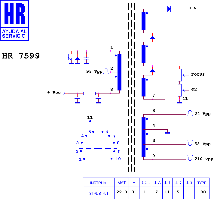 Schematic diagram for HR 7599