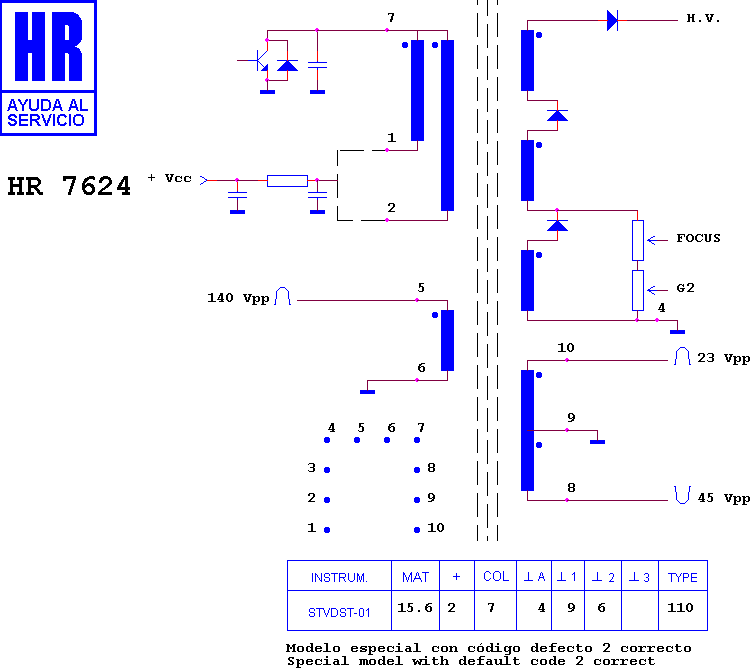 Schematic diagram for HR 7624