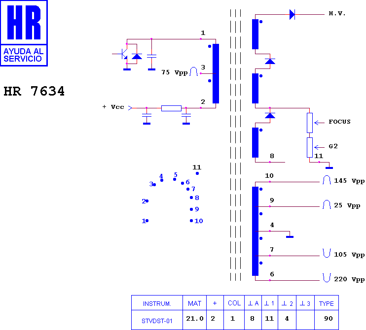 Schematic diagram for HR 7634