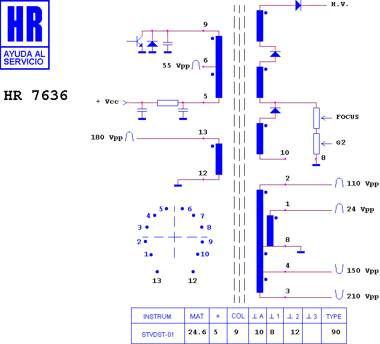 Schematic diagram for HR 7636