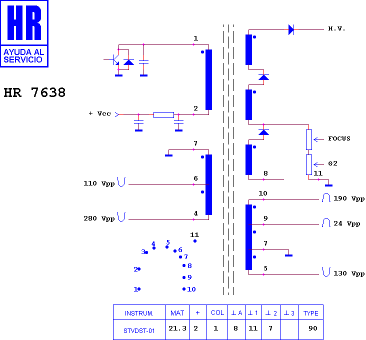 Schematic diagram for HR 7638
