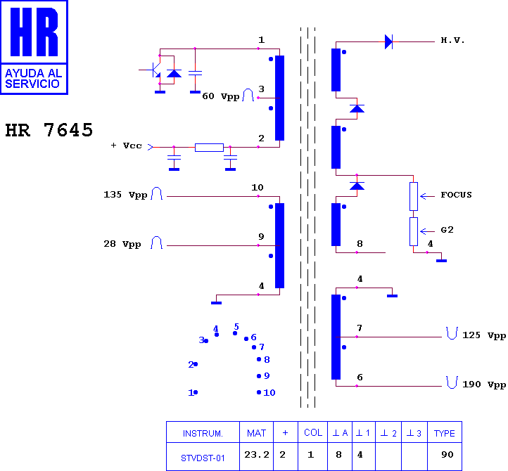 Schematic diagram for HR 7645