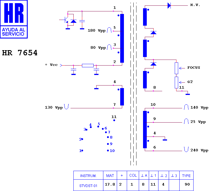 Schematic diagram for HR 7654