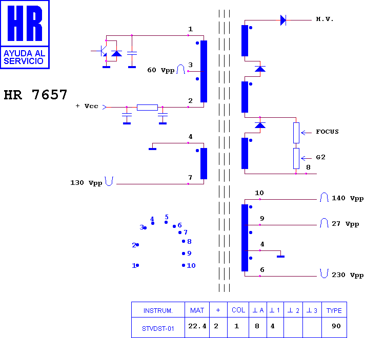 Schematic diagram for HR 7657