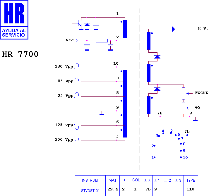 Schematic diagram for HR 7700